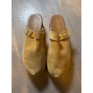 Avellini Womens Clog Mules Suede‎ Studded Tan 39